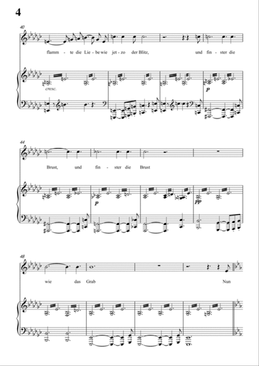 Schubert-Die junge nonne in bE minor,for Vocal and Piano Voice scores gallery preview page 5