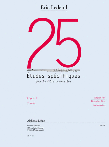 25 Etudes Specifiques Pour La Flute Traversiere (3e) (texte Francais, Anglai