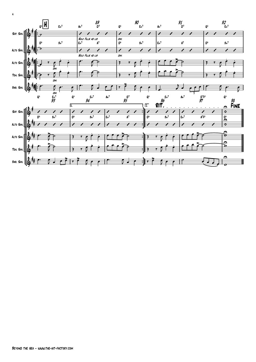 Beyond The Sea Woodwind Trio scores gallery preview page 4