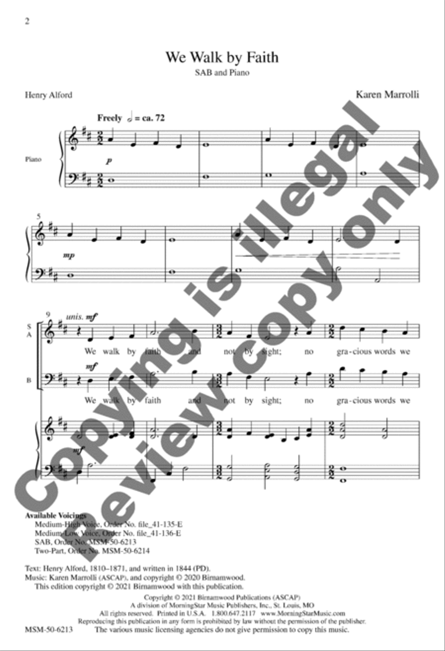We Walk by Faith 3-Part scores gallery preview page 2
