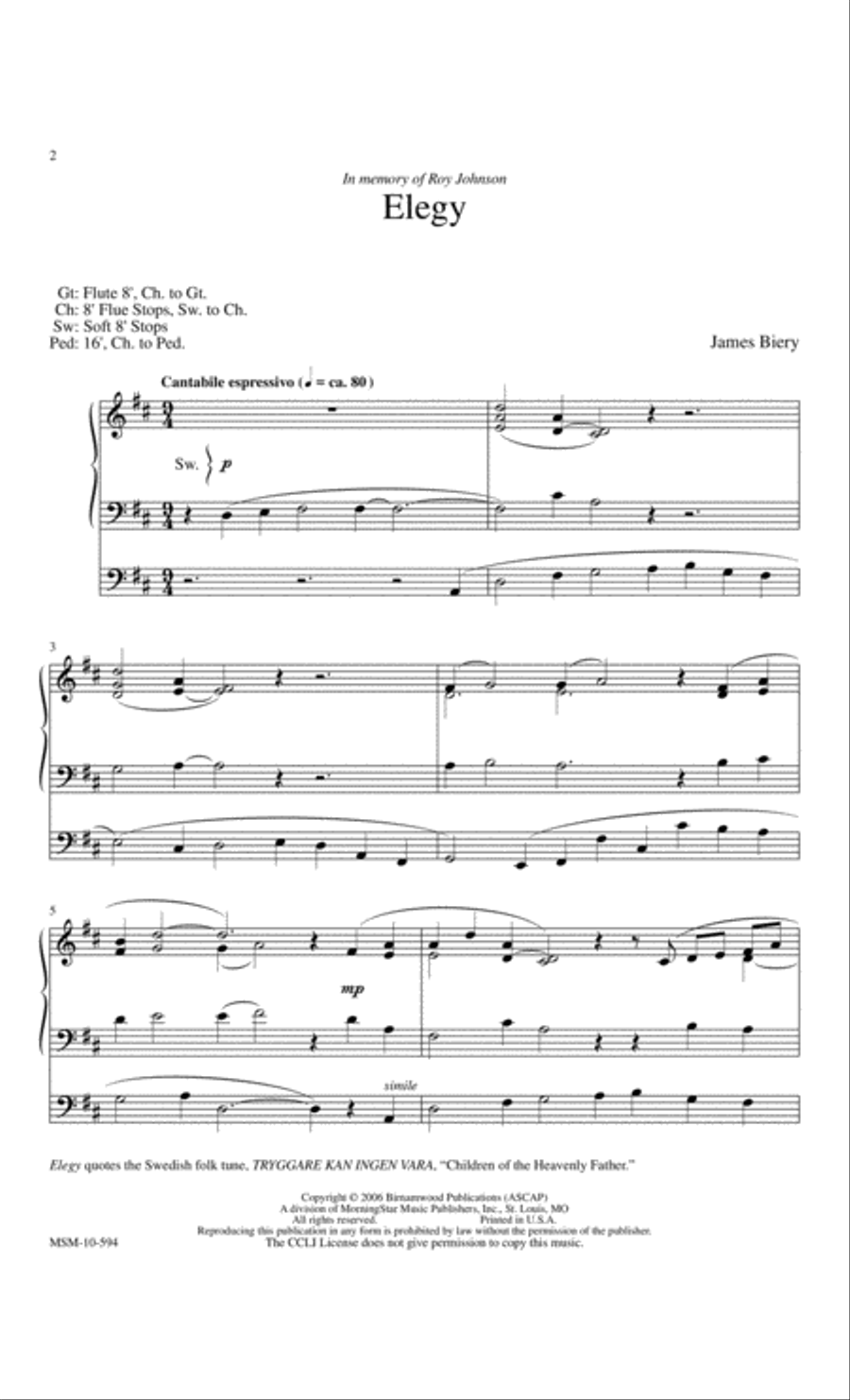 Elegy Elegy Violin scores gallery preview page 2