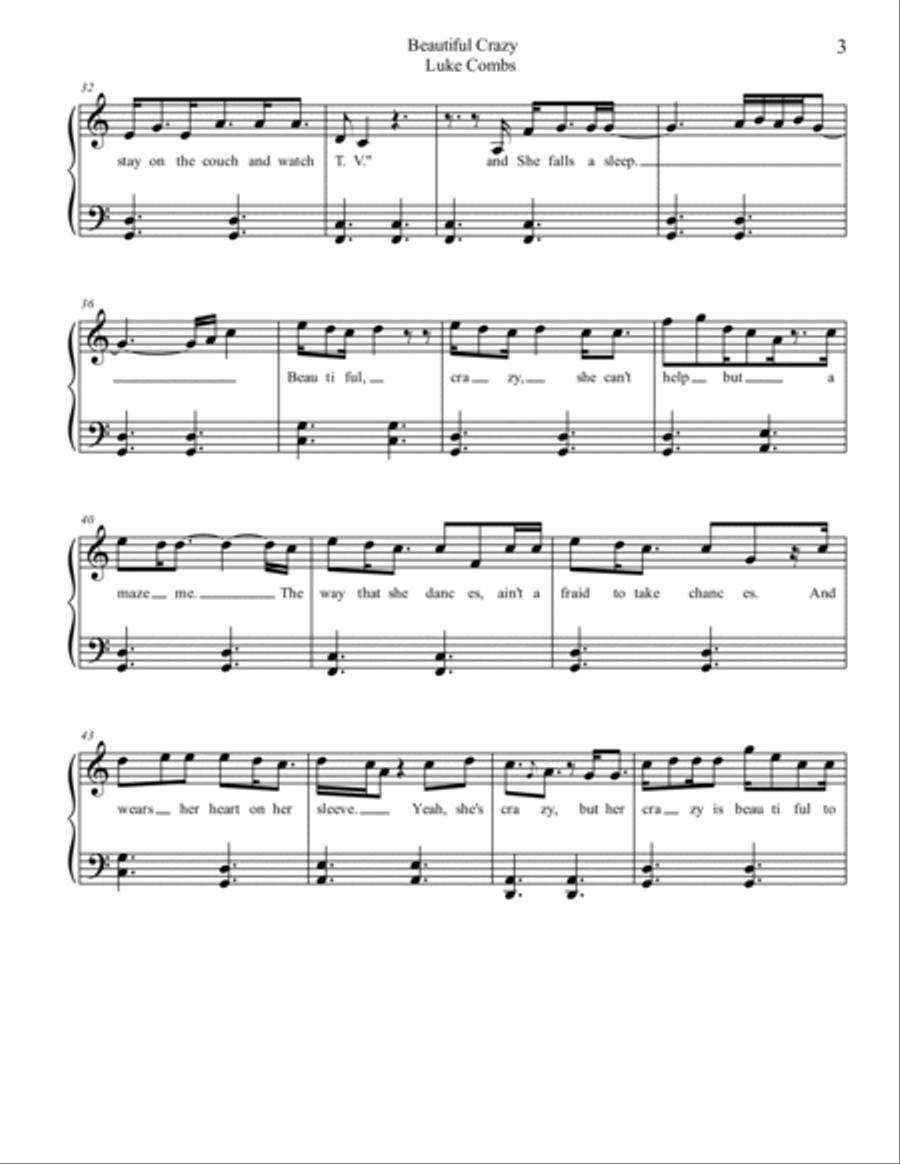 Beautiful Crazy Beautiful Crazy Piano, Vocal, Guitar scores gallery preview page 3