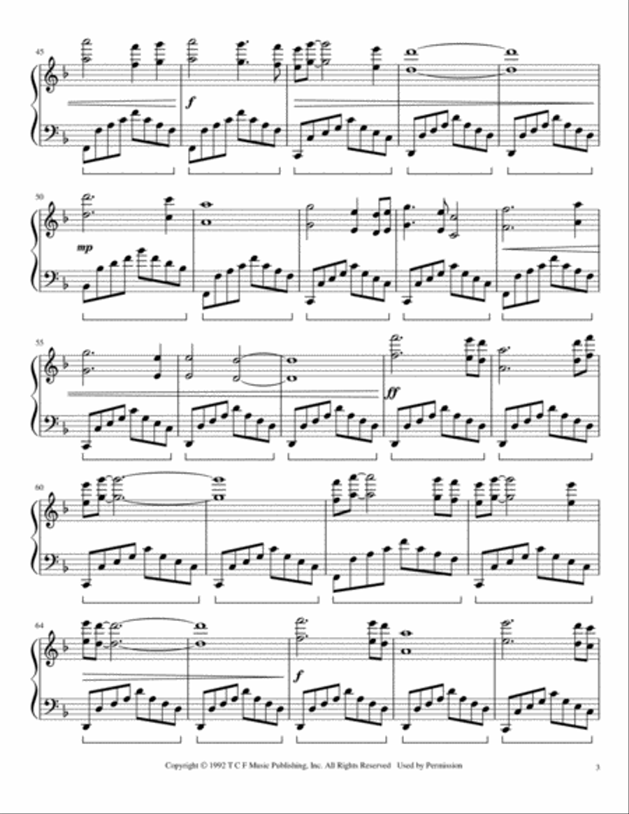 Last Of The Mohicans (main Theme) Piano Solo scores gallery preview page 3