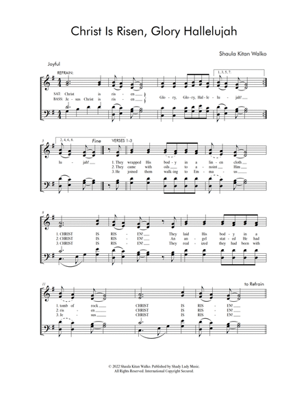 Christ Is Risen, Glory Hallelujah – SATB score only image number null