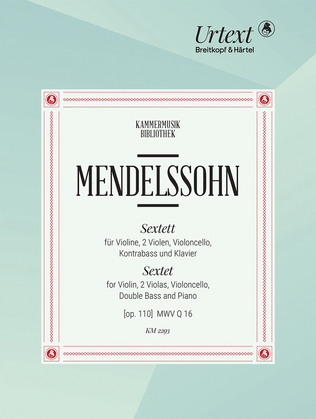 Book cover for Sextet [Op. 110] MWV Q 16