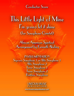 Book cover for This Little light of Mine (for Saxophone Quintet SATTB or AATTB)