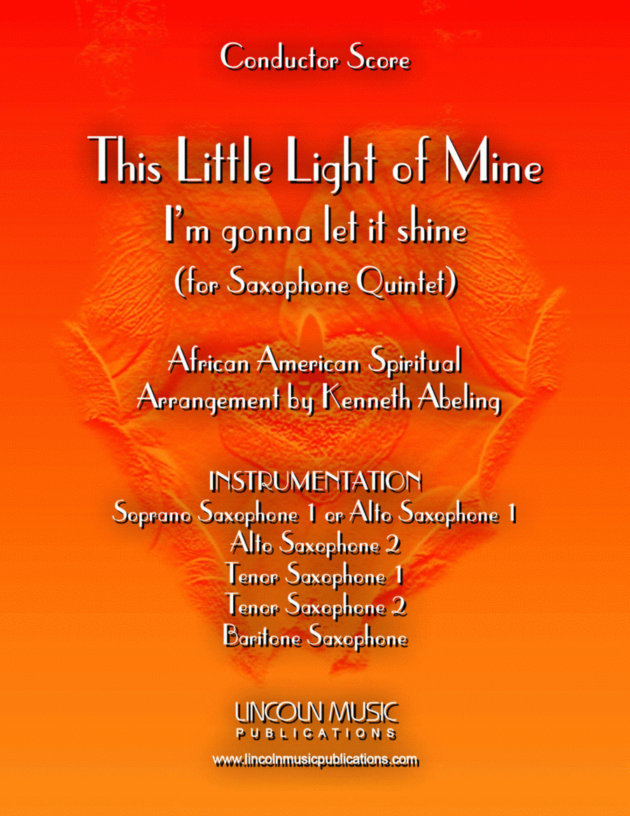 Book cover for This Little light of Mine (for Saxophone Quintet SATTB or AATTB)