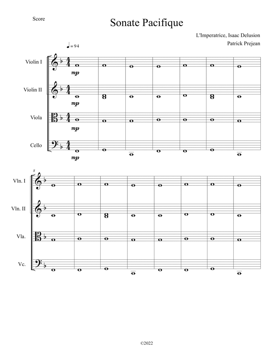 Sonate Pacifique String Quartet scores gallery preview page 1