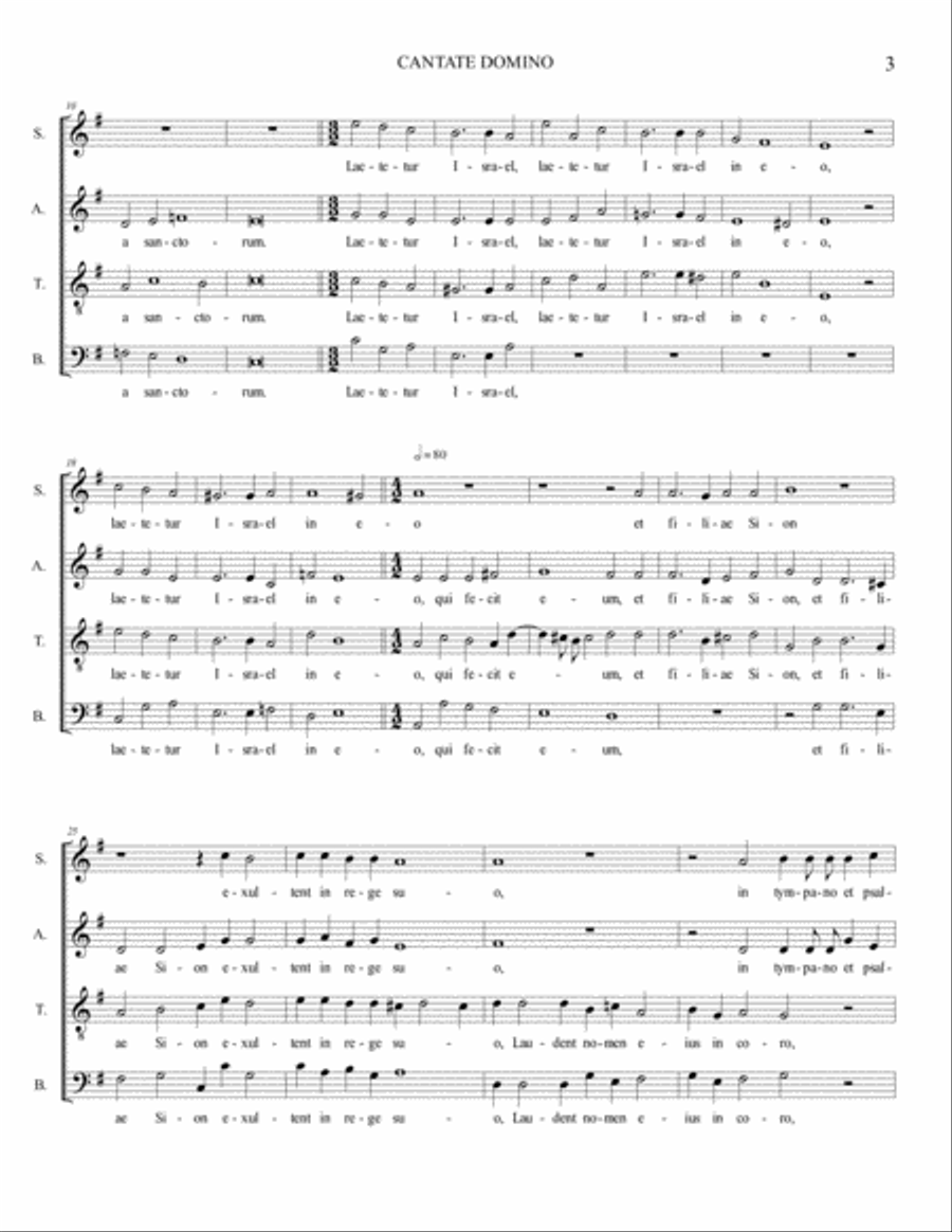 CANTATE DOMINO - ANERIO G.F. - For SATB Choir 4-Part scores gallery preview page 3