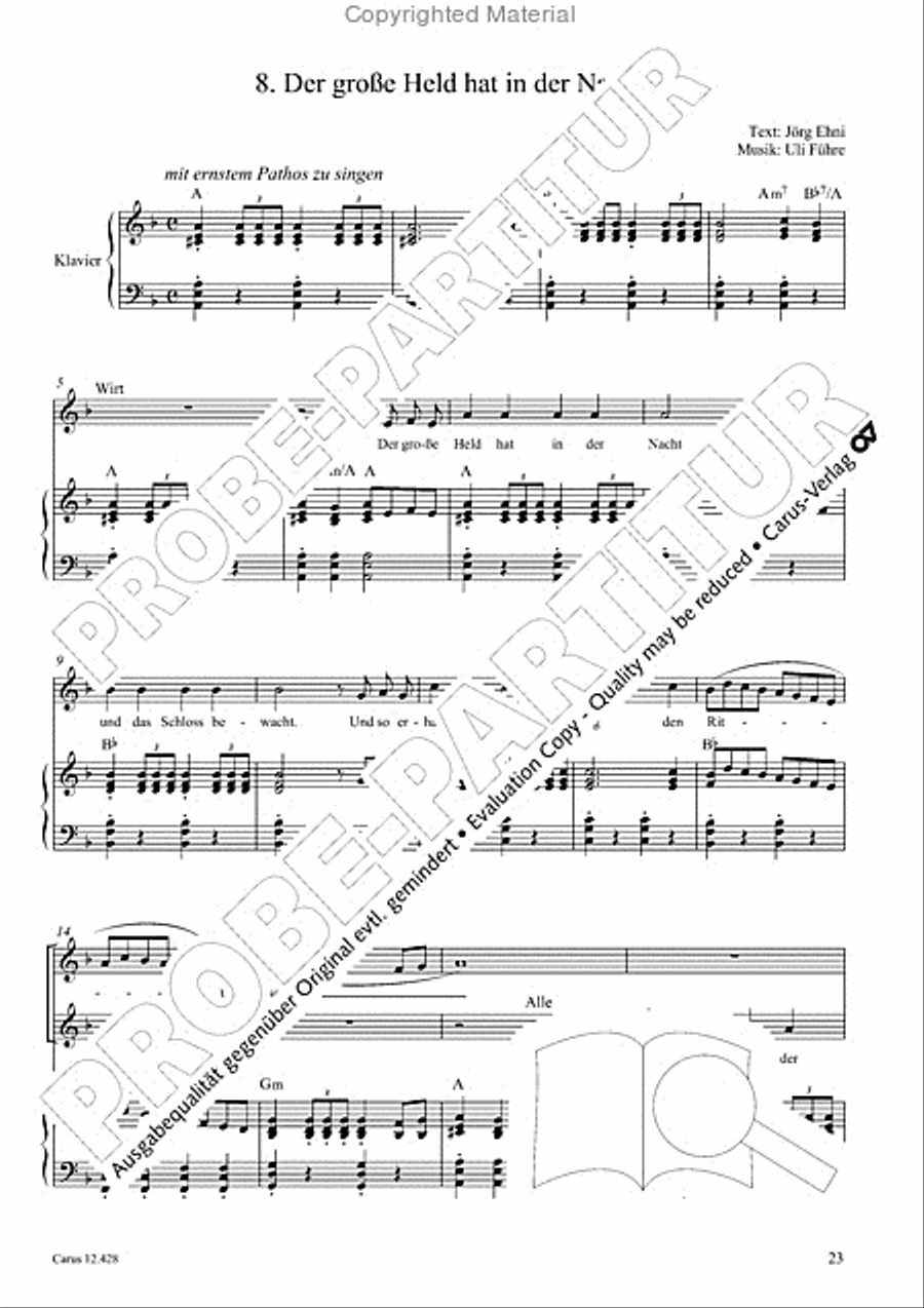 Die seltsamen Abenteuer von Don Quijote und Sancho Pansa Unison Choir scores gallery preview page 25