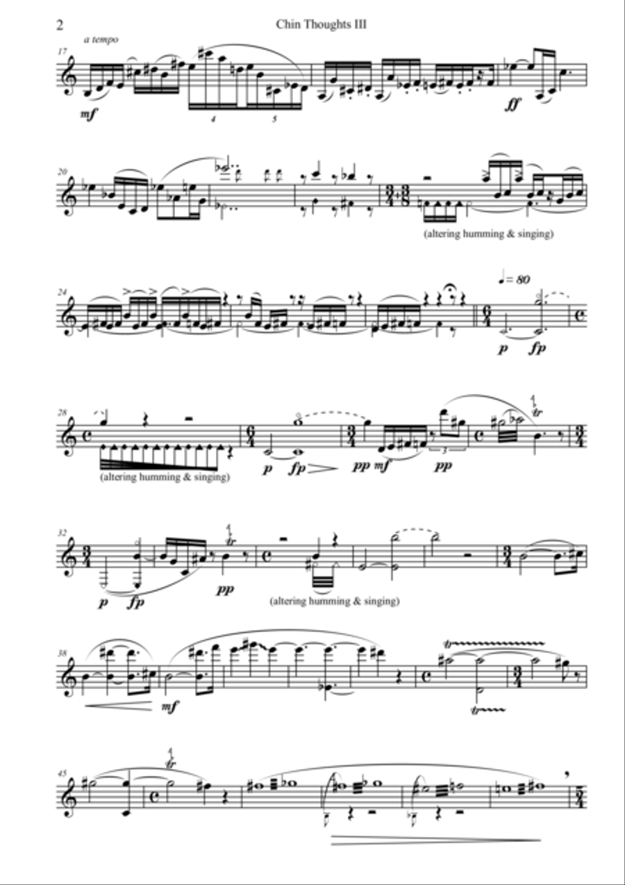 Chin Thoughts III for Solo Clarinet Clarinet Solo scores gallery preview page 3