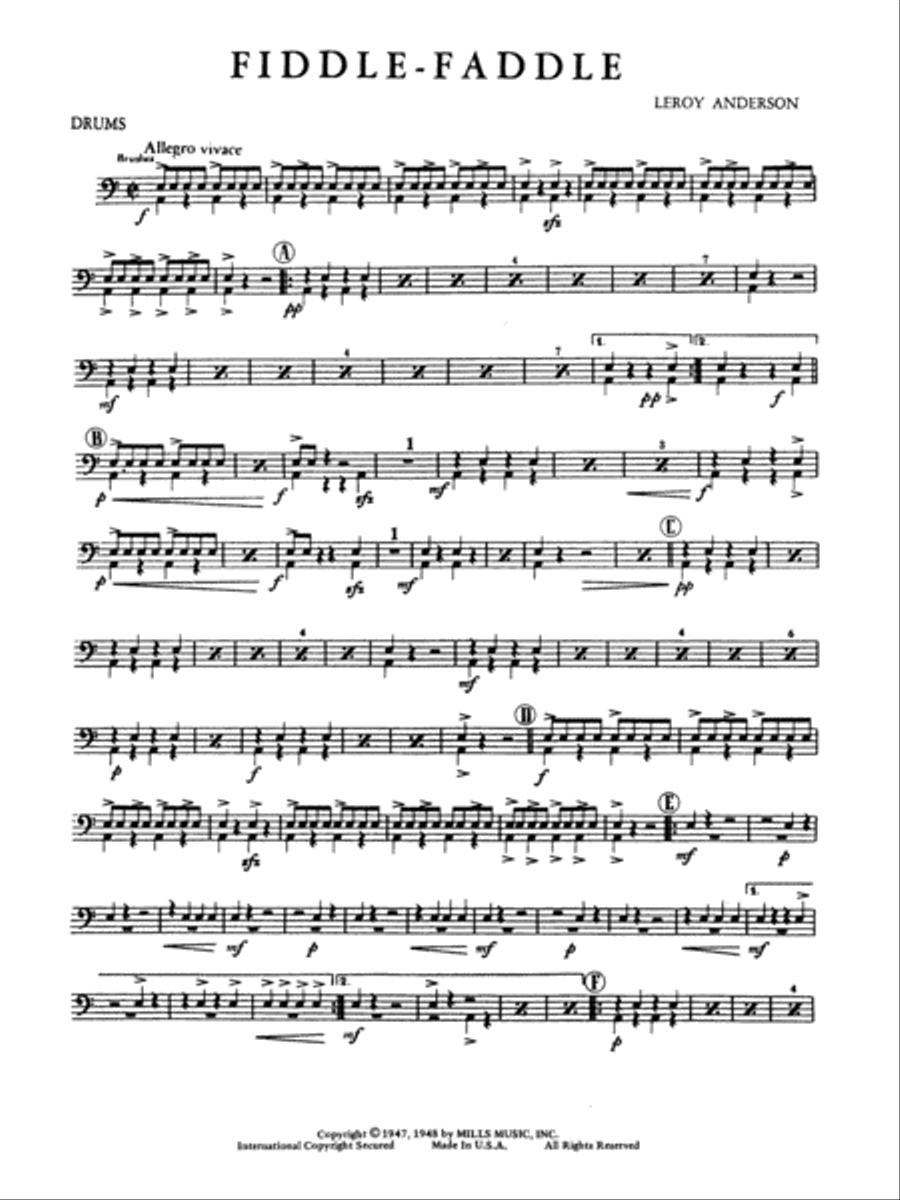 Fiddle-Faddle: Drums Fiddle-Faddle: Drums Full Orchestra scores gallery preview page 1