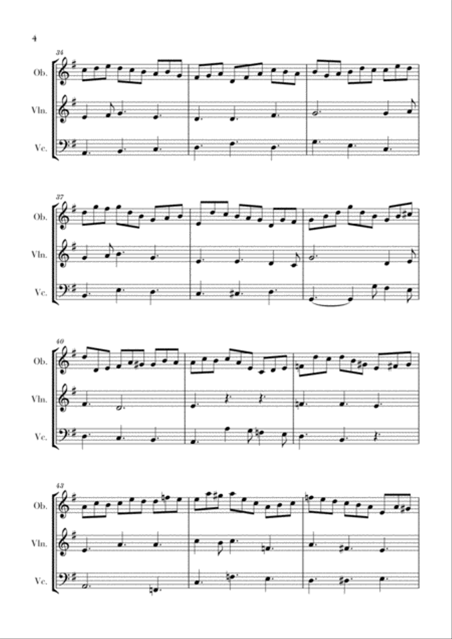 Bach - Jesu, Joy of Man's Desiring for Oboe, Violin and Cello Small Ensemble scores gallery preview page 4