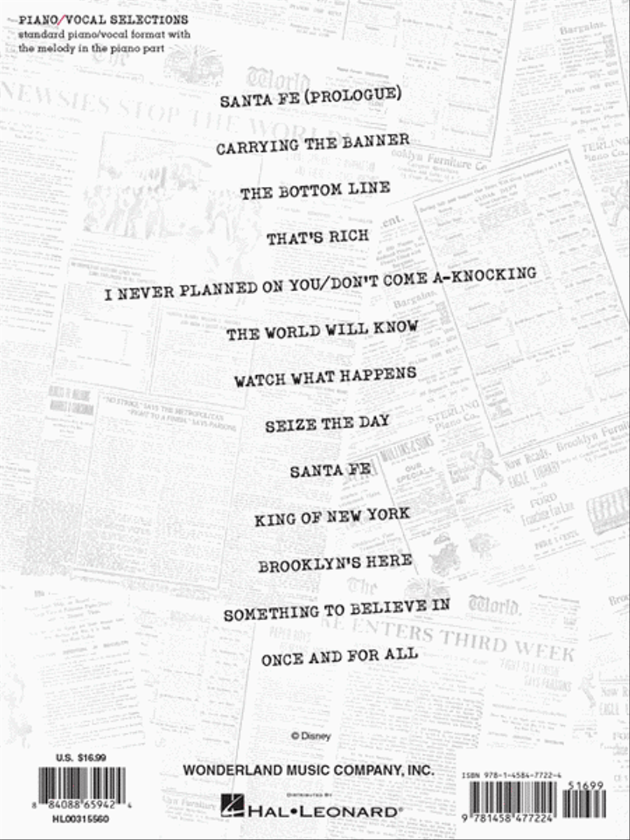 Newsies Piano, Vocal, Guitar scores gallery preview page 6