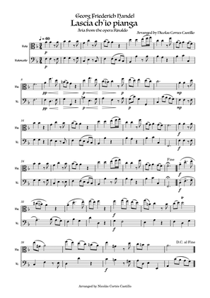 Handel Lascia ch'io pianga for Viola & Cello duet