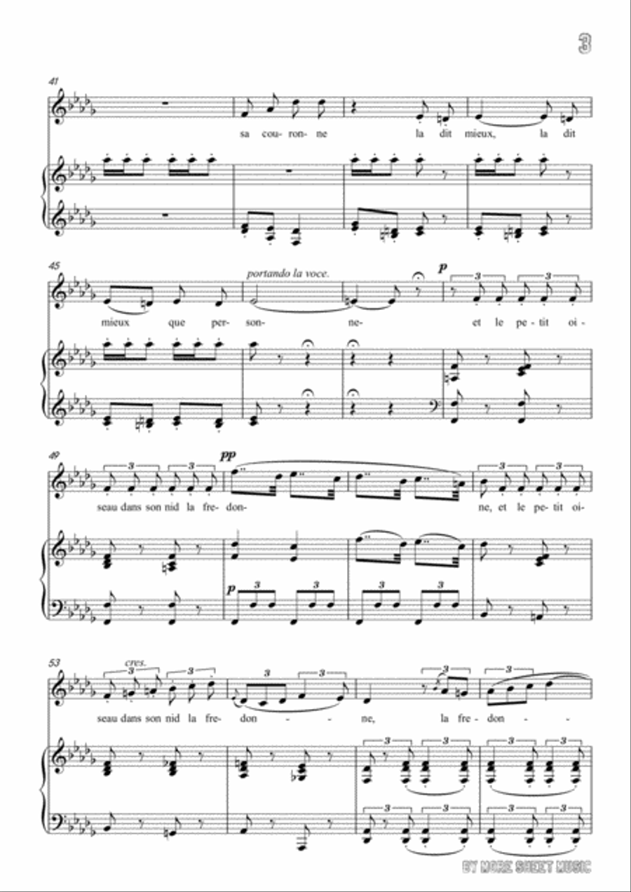 Meyerbeer-Chant de mai in D flat Major,for Voice and Piano Voice Solo scores gallery preview page 5