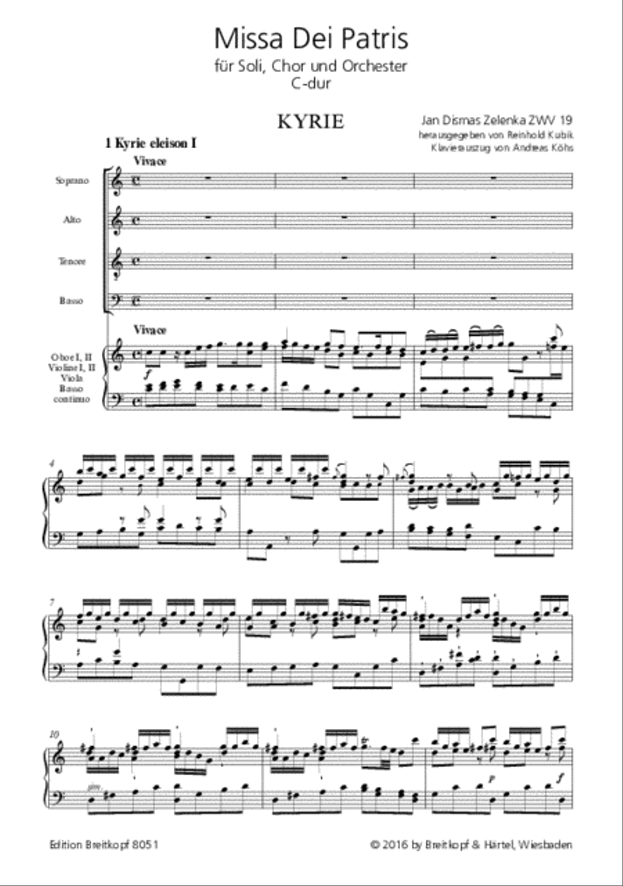Missa Dei Patris ZWV 19 4-Part scores gallery preview page 2