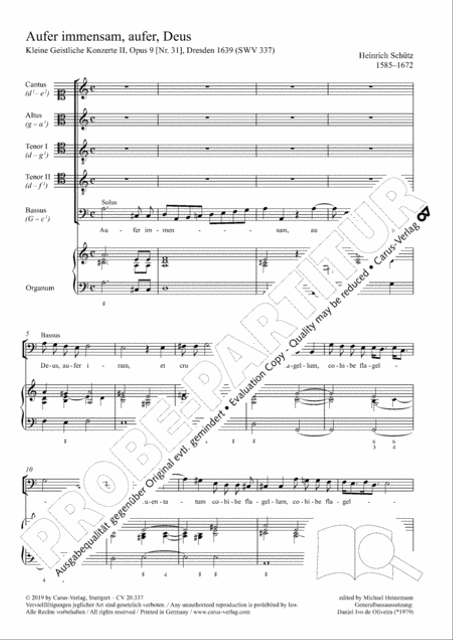 Aufer immensam, aufer, Deus SATTB scores gallery preview page 3