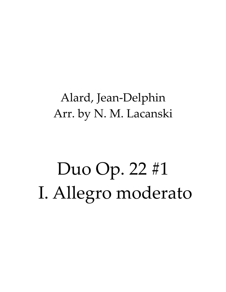 Duo Op. 22 #1 I. Allegro moderato image number null