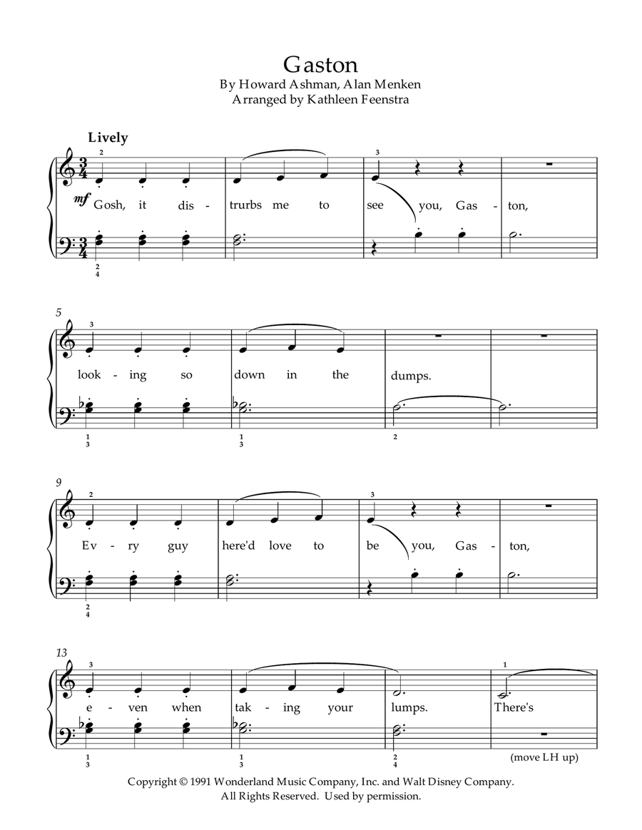 Gaston Easy Piano scores gallery preview page 2