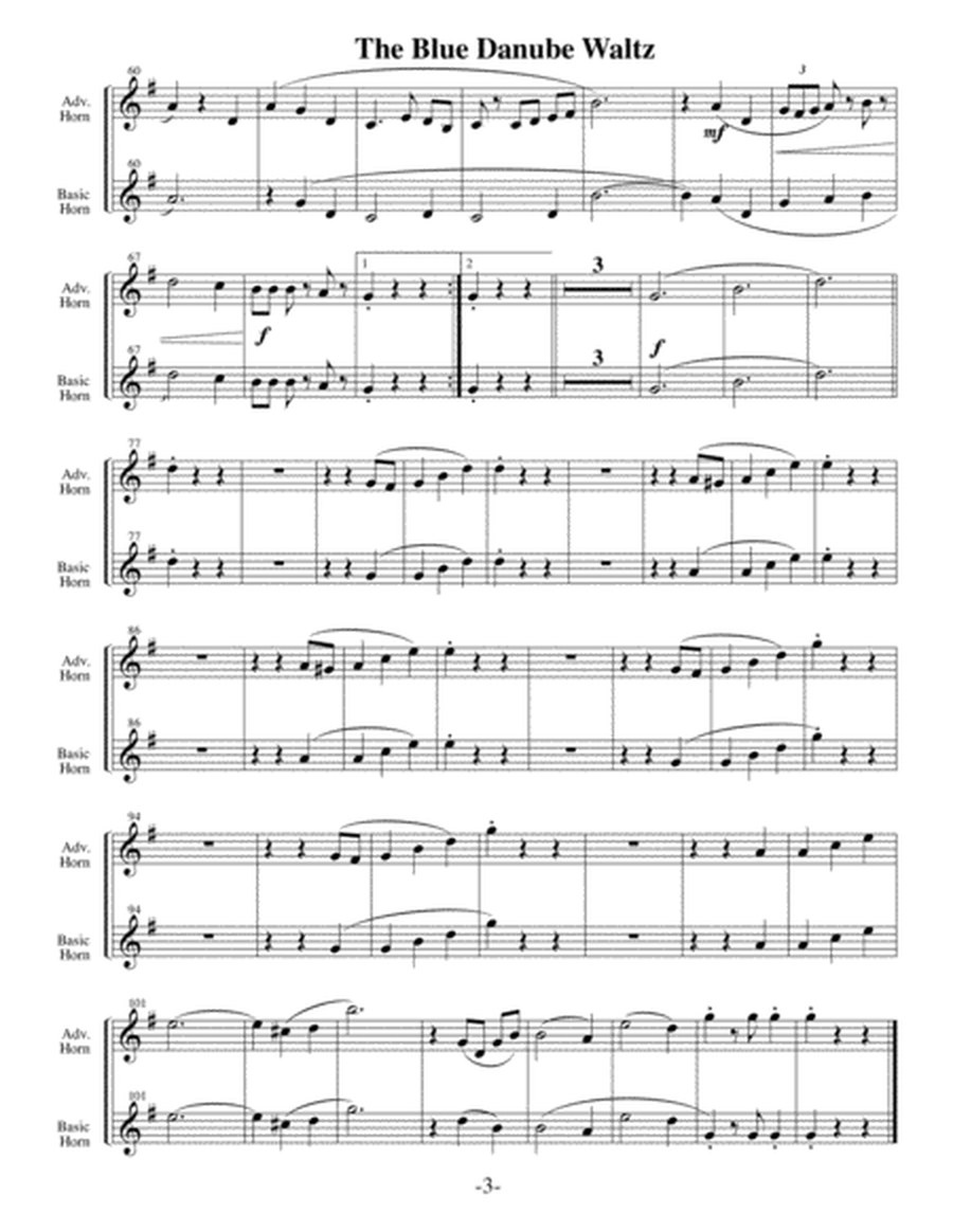 Blue Danube Waltz (Arrangements Level 2-4 for HORN + Written Accomp) image number null