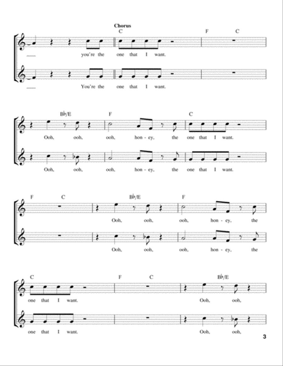 You're The One That I Want Voice scores gallery preview page 3