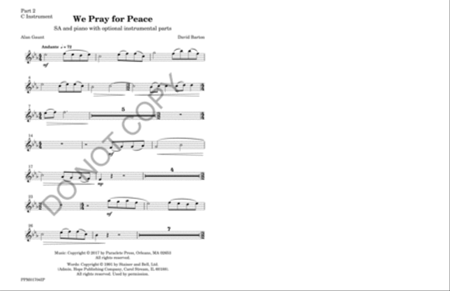 We Pray for Peace We Pray for Peace SA scores gallery preview page 6