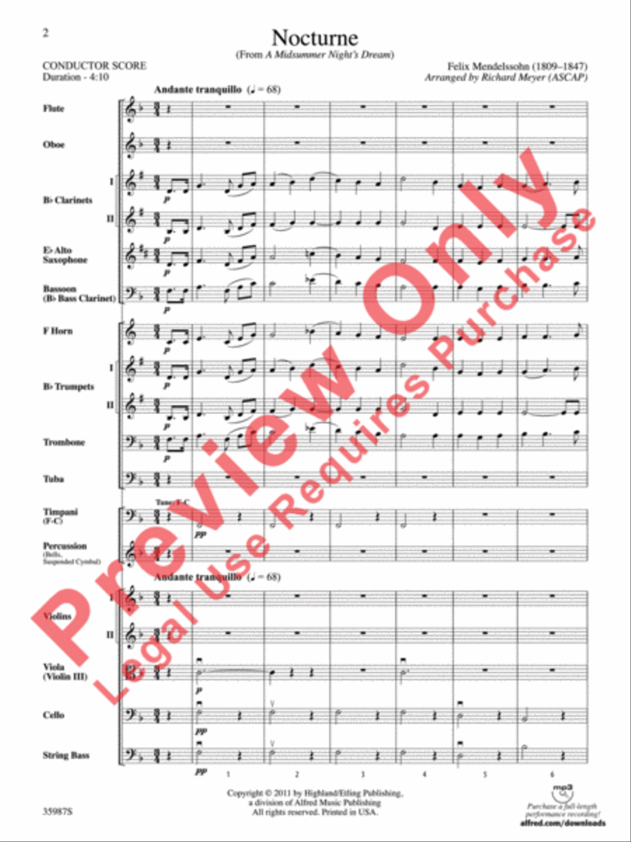 Nocturne Nocturne Full Orchestra scores gallery preview page 3