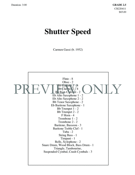 Shutter Speed image number null