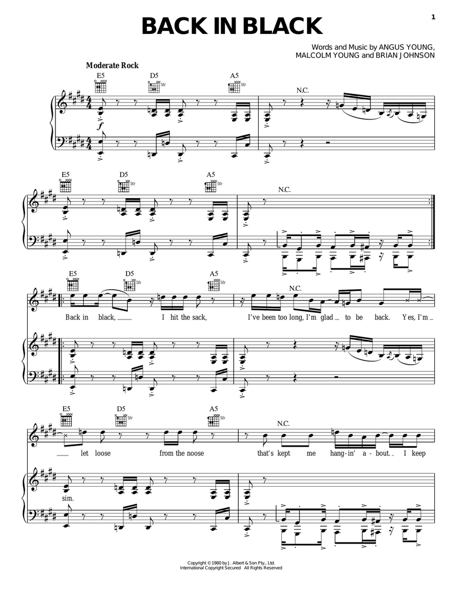 Back In Black Acoustic Guitar scores gallery preview page 1