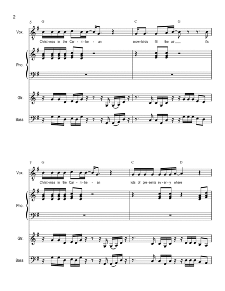 Christmas in the Caribbean Bass Voice scores gallery preview page 2