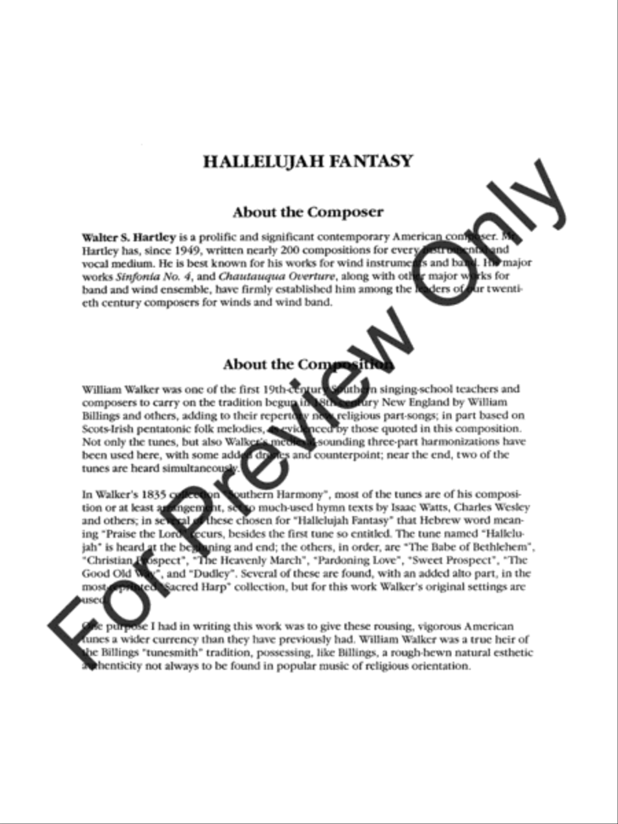 Hallelujah Fantasy Concert Band scores gallery preview page 3