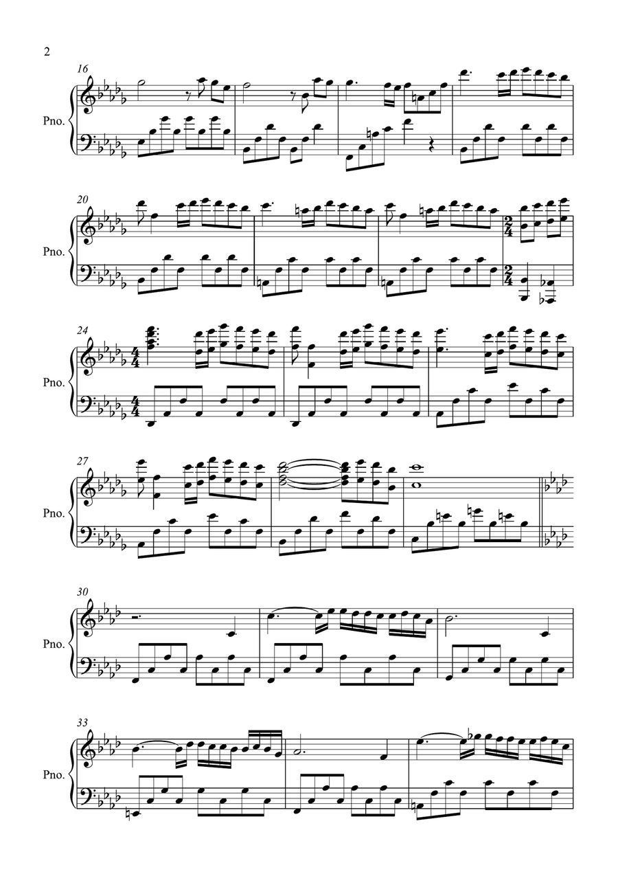A Comme Amour Easy Piano scores gallery preview page 2