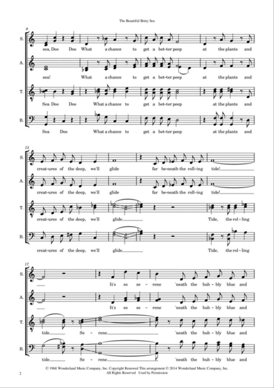 The Beautiful Briny Sea The Beautiful Briny Sea 4-Part scores gallery preview page 2