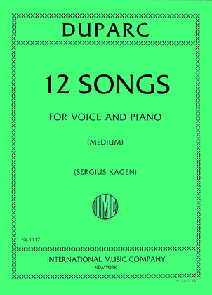Book cover for Twelve Songs For Medium Voice