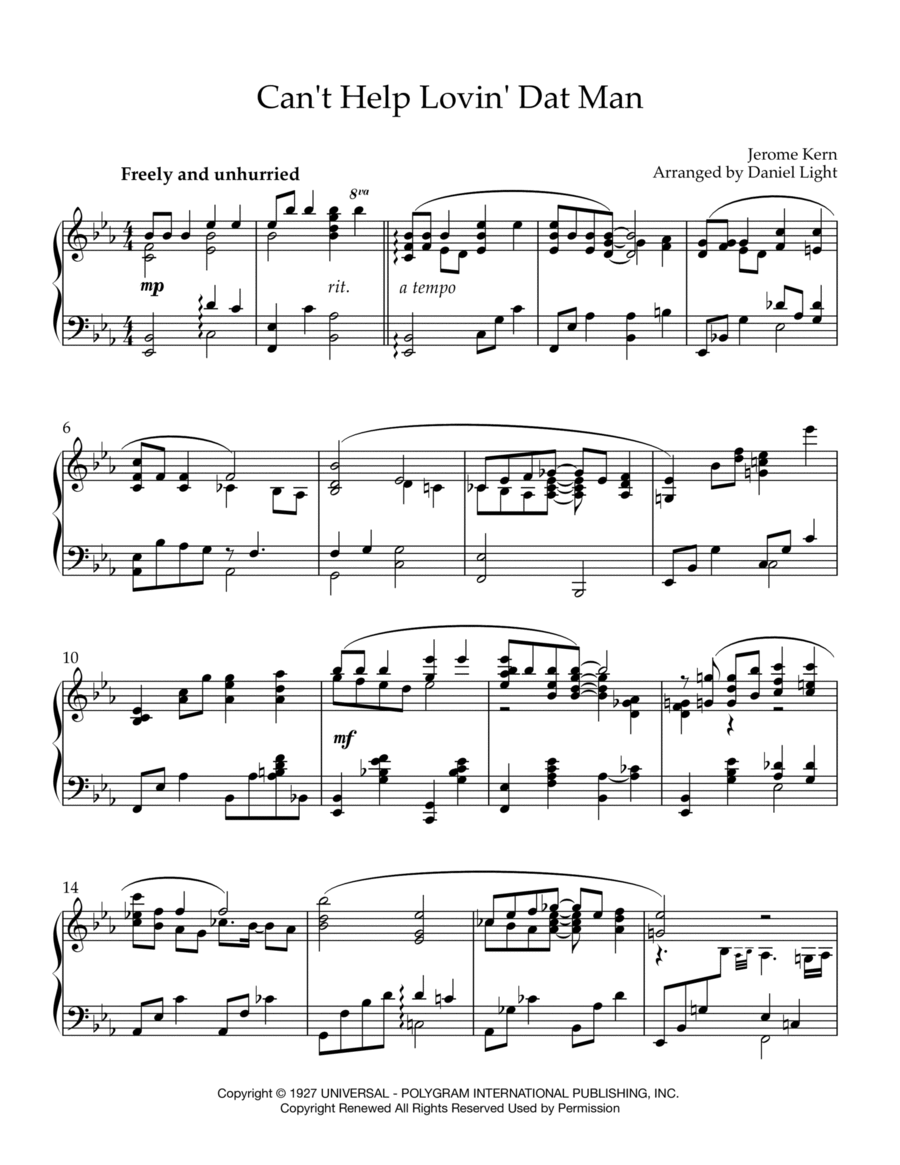 Can't Help Lovin' Dat Man Piano Solo scores gallery preview page 1
