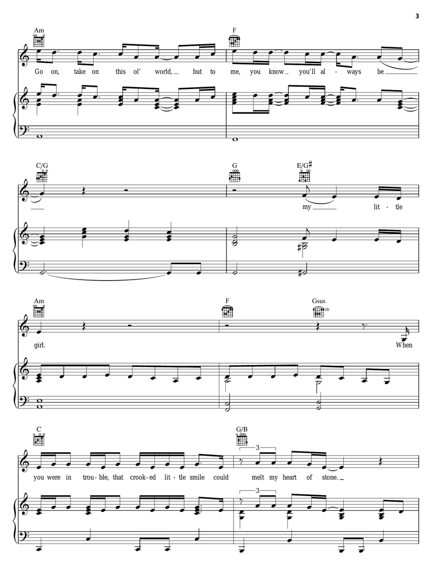 My Little Girl Piano, Vocal, Guitar scores gallery preview page 3