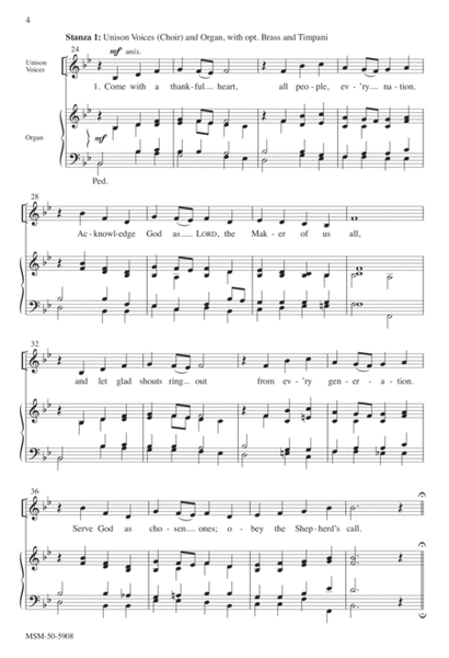 Come with a Thankful Heart (Downloadable Choral Score)