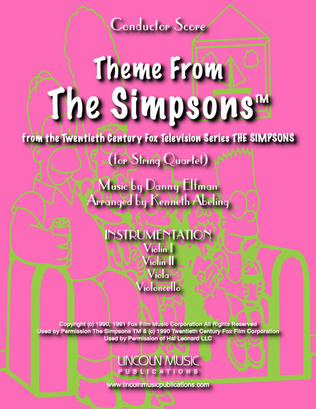 Book cover for Theme From The Simpsons TM from the Twentieth Century Fox Television Series THE SIMPSONS