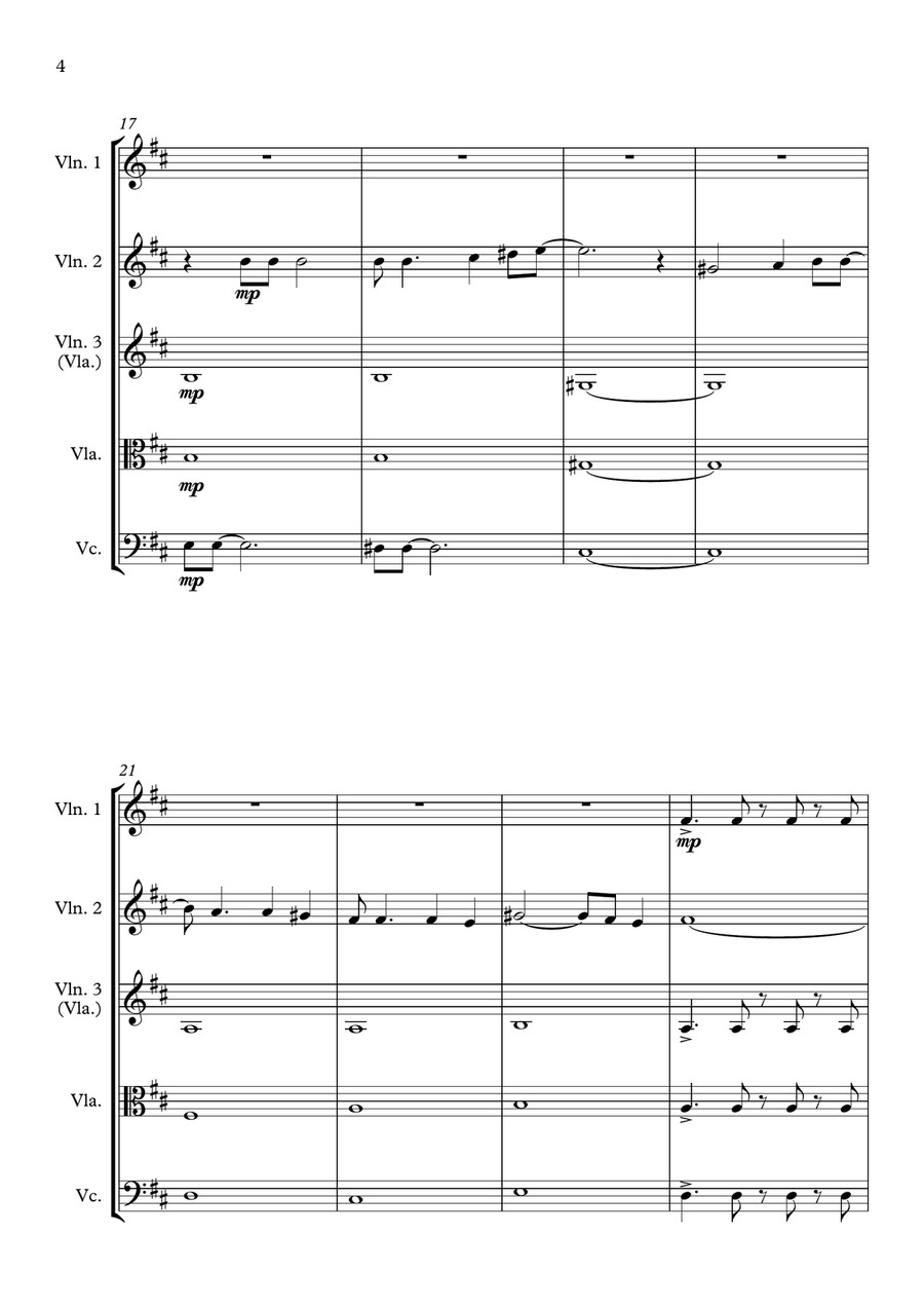 Africa Africa String Quartet scores gallery preview page 4
