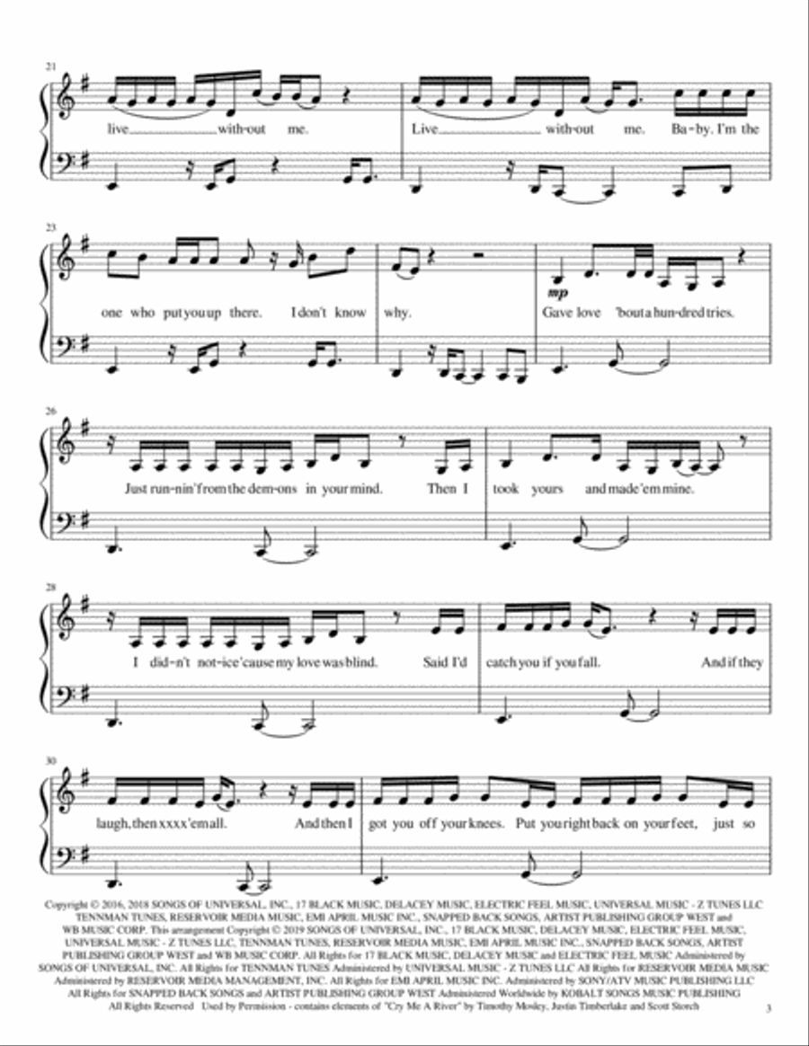 Without Me Without Me Piano Solo scores gallery preview page 3