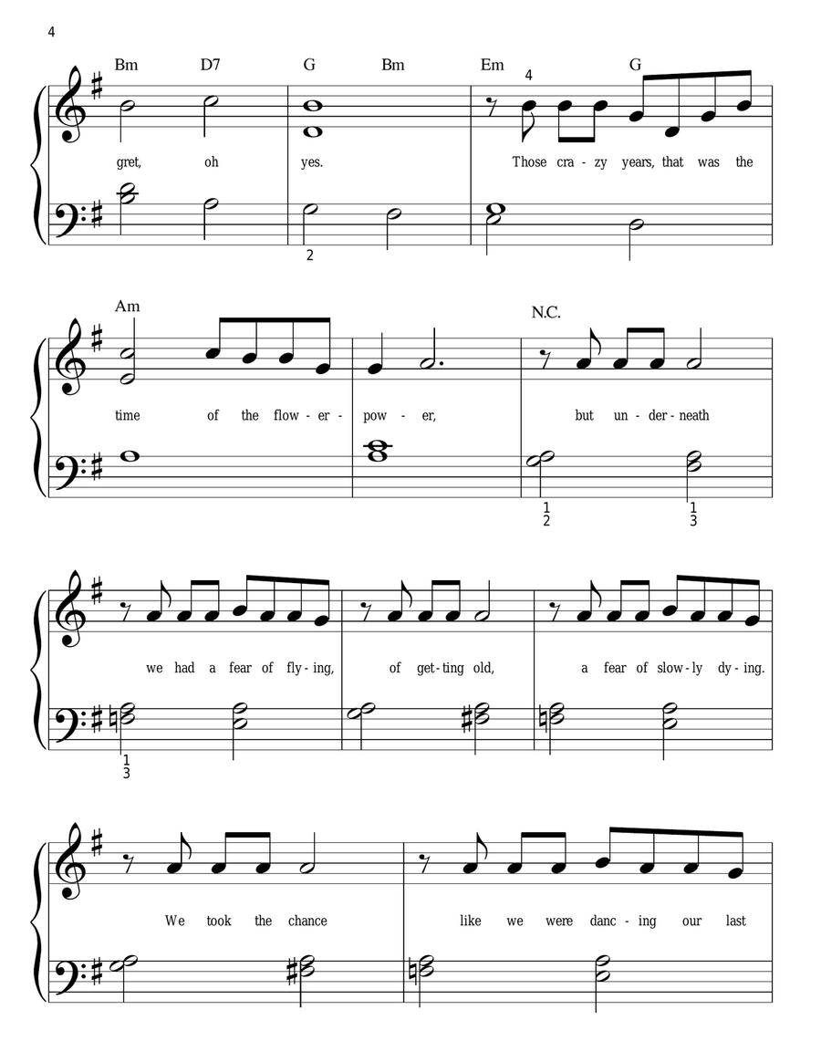 Our Last Summer Easy Piano scores gallery preview page 4