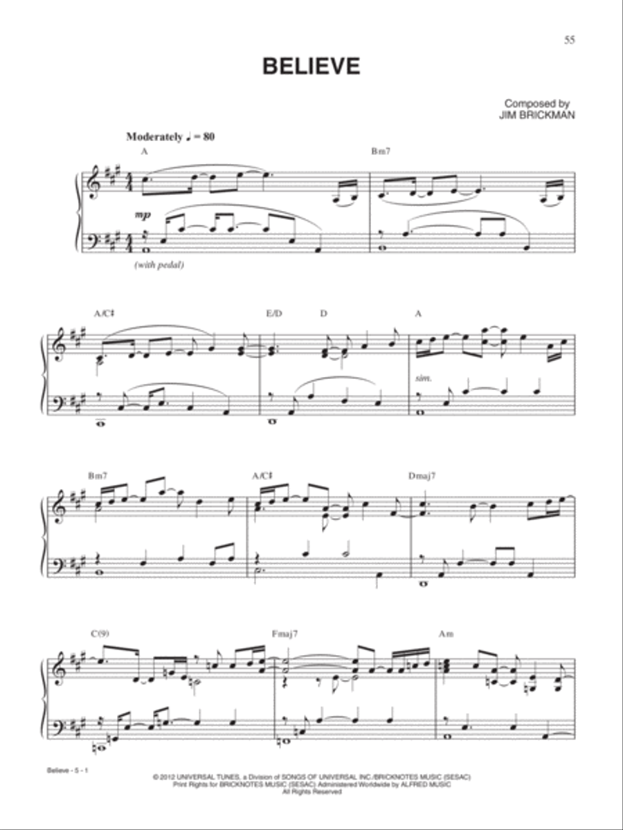 Jim Brickman -- Believe Jim Brickman -- Believe Piano, Vocal, Guitar scores gallery preview page 4