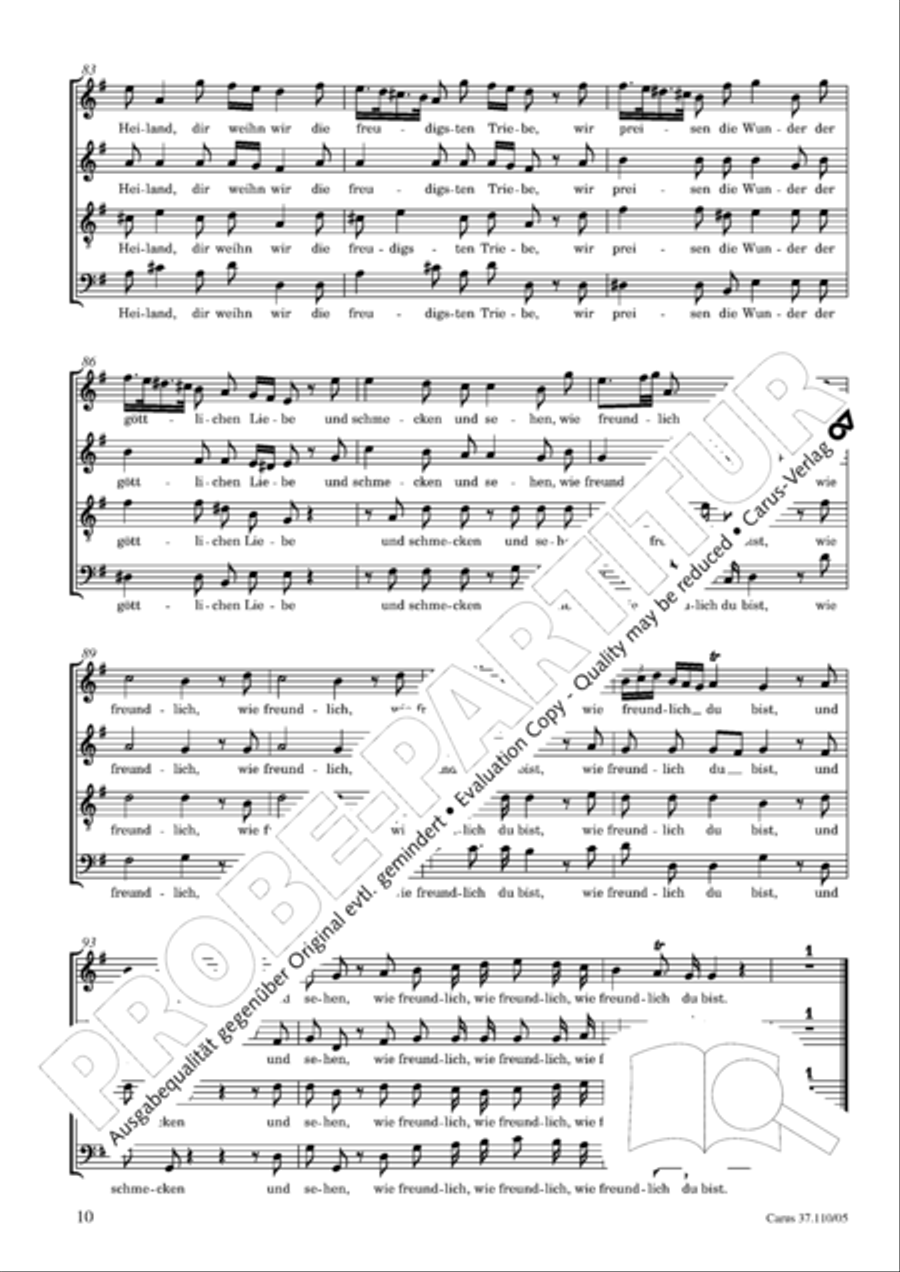 Markuspassion. Werkausgabe Reihe 1, Bd. 7 (Homilius) 4-Part scores gallery preview page 11