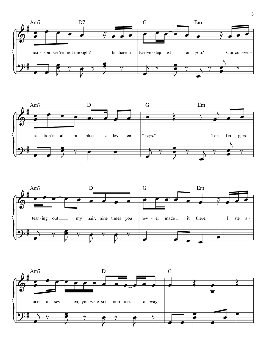 wish you were gay Easy Piano scores gallery preview page 3