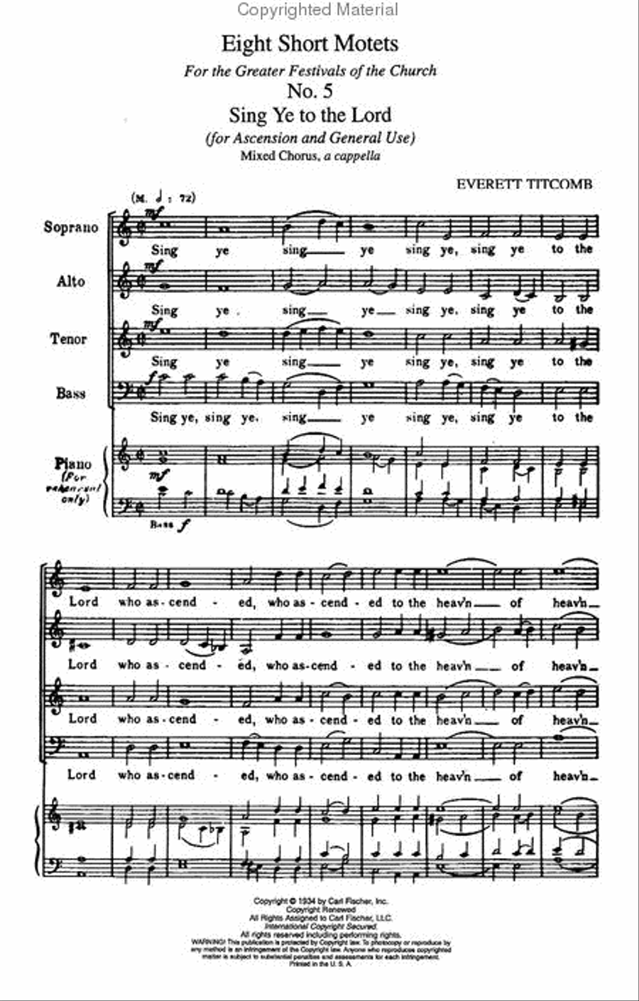 Sing Ye To The Lord Sing Ye To The Lord 4-Part scores gallery preview page 2
