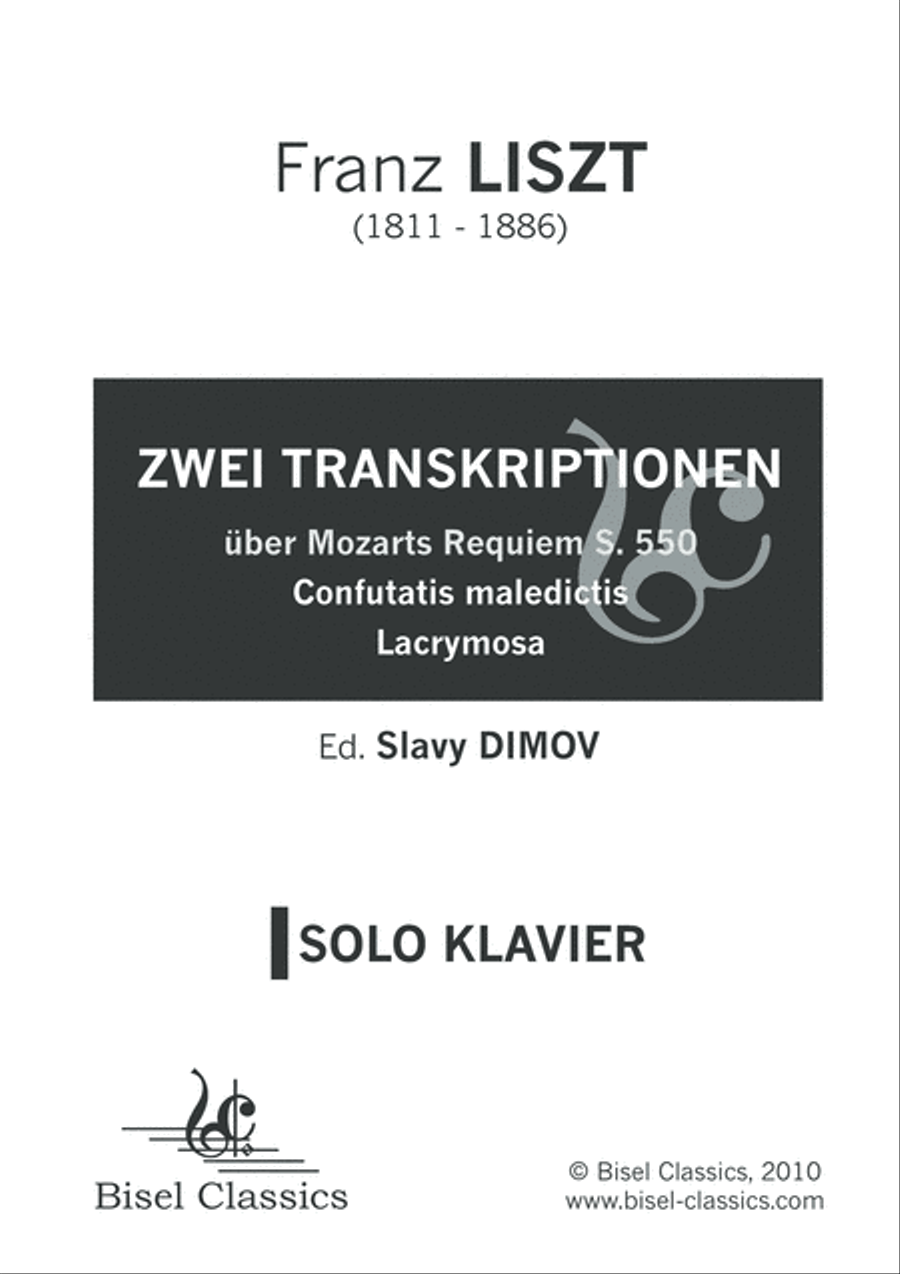 Zwei Transkriptionen uber Mozart's Requiem, S.550 Confutatis maledictis Lacrymosa Piano Solo scores gallery preview page 3