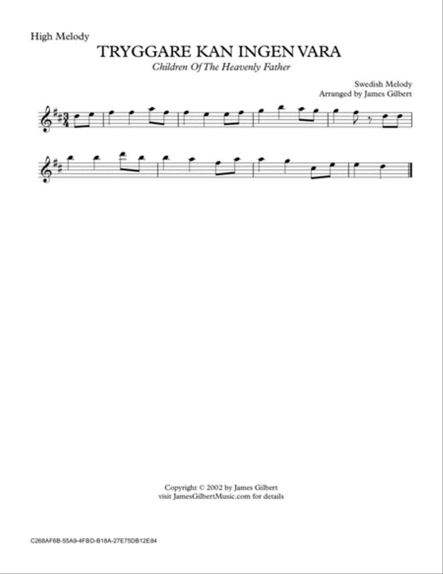 TRYGGARE KAN INGEN VARA (Children of the Heavenly Father) TRYGGARE KAN INGEN VARA (Children of the Heavenly Father) Small Ensemble scores gallery preview page 4