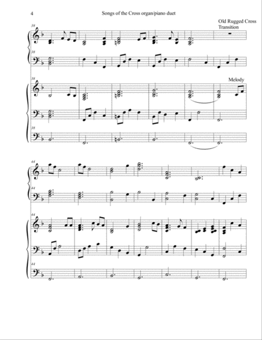 Songs of the Cross Organ/Piano Duet Piano Duet scores gallery preview page 4