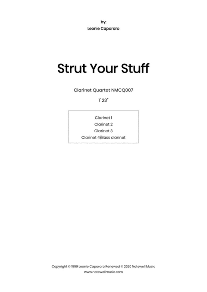 Strut Your Stuff (Clarinet quartet) image number null